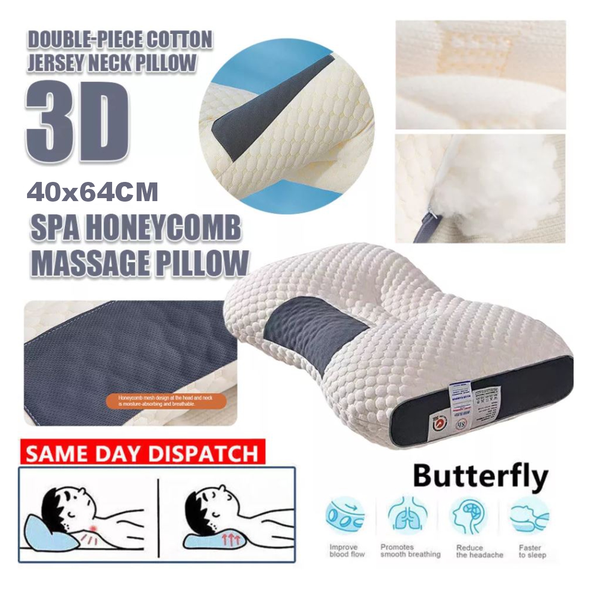 Miniatura 4 de Almohada Cervical Cojin spa 3d Dormir